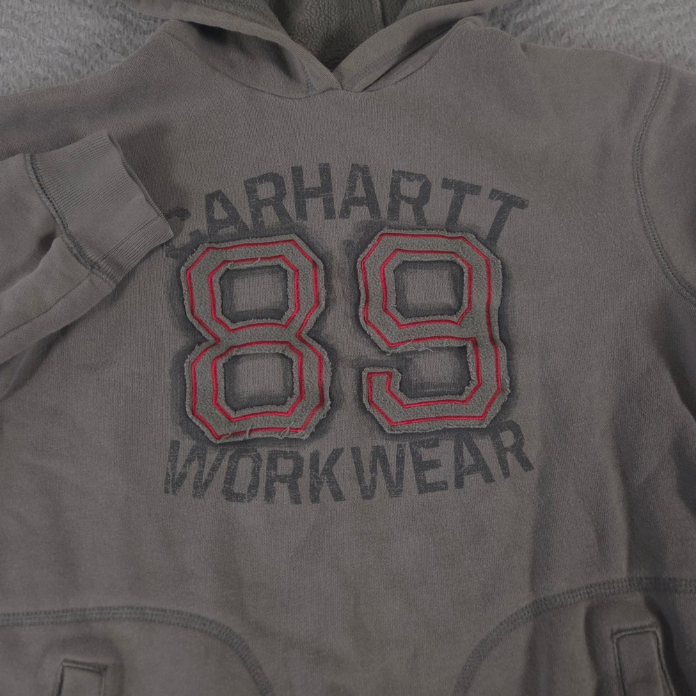 Carhartt Hoodie Boys M 10/12 Grey 89 Workwear Graphic Cotton Blend Pullover